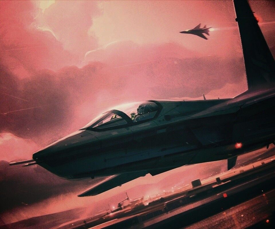 Истребитель на взлете обои