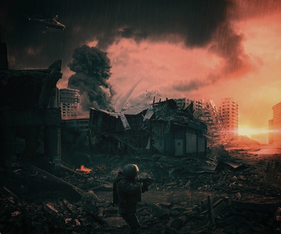 Город после войны обои