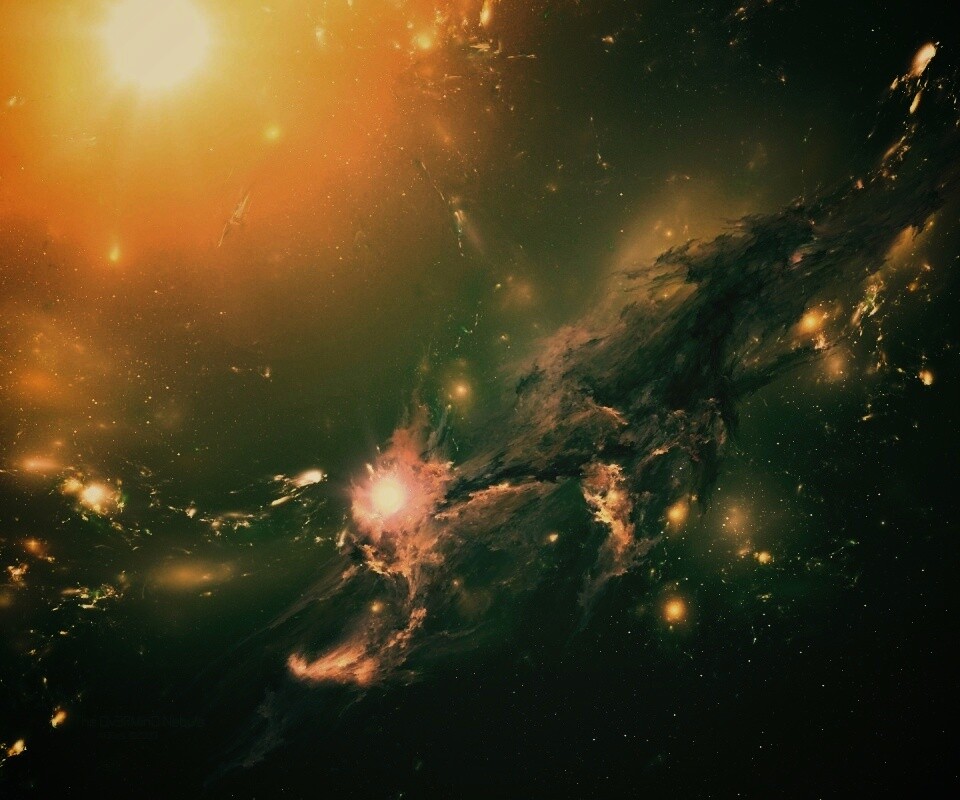 Зеленая туманность обои