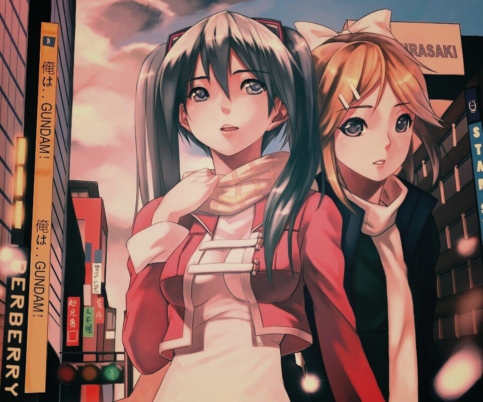 Девочки в большом городе обои