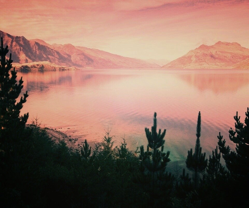 Безмятежное озеро в Новой Зеландии обои