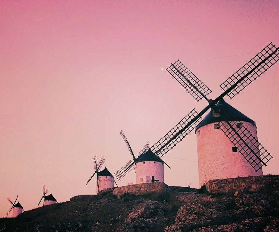 Пейзаж из ветряных мельниц обои