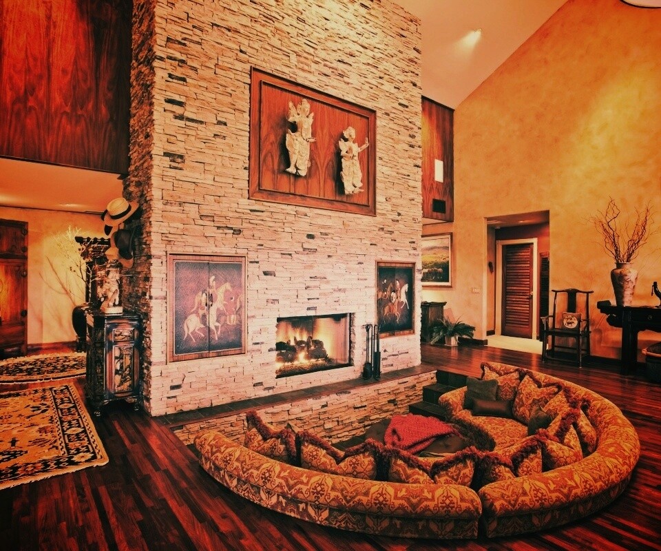 Интерьер гостинной обои