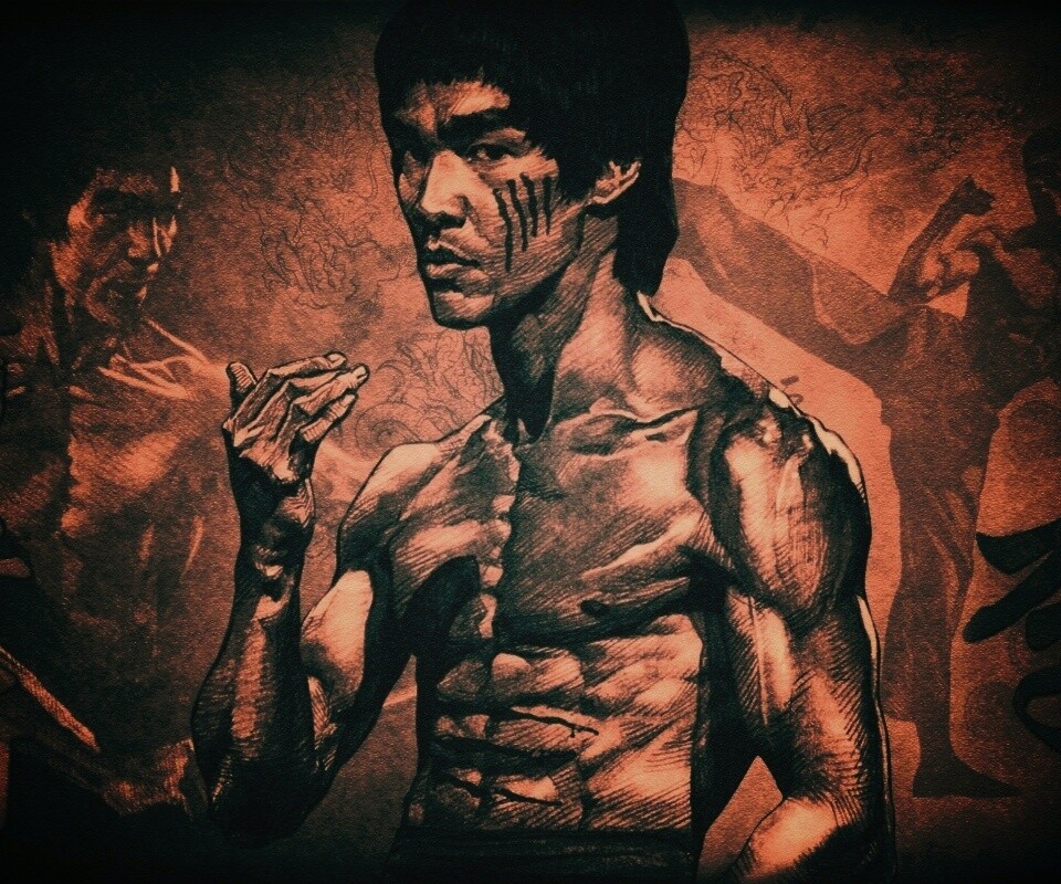 Портрет Брюса Ли обои