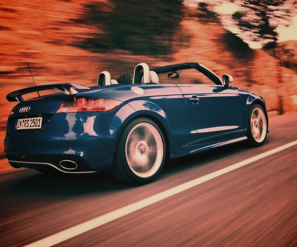 Синий кабриолет Audi обои