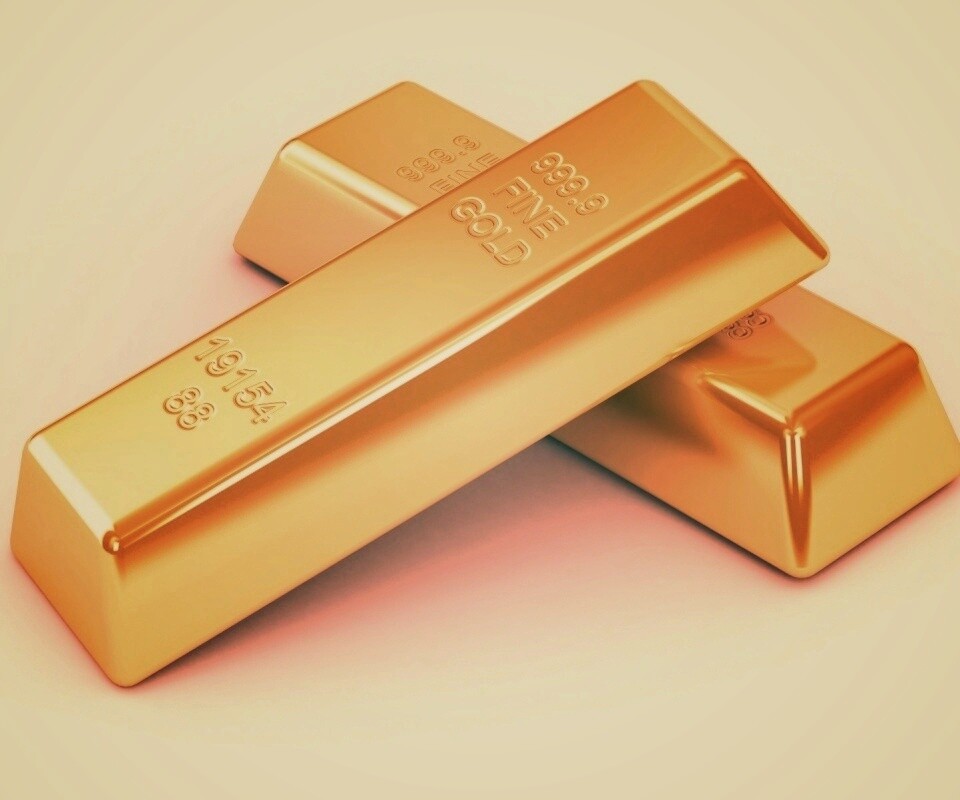 Настоящее золото в слитках обои