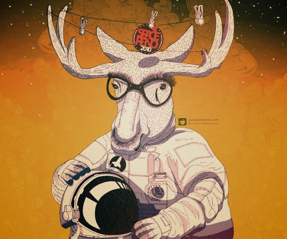 Лось в очках обои
