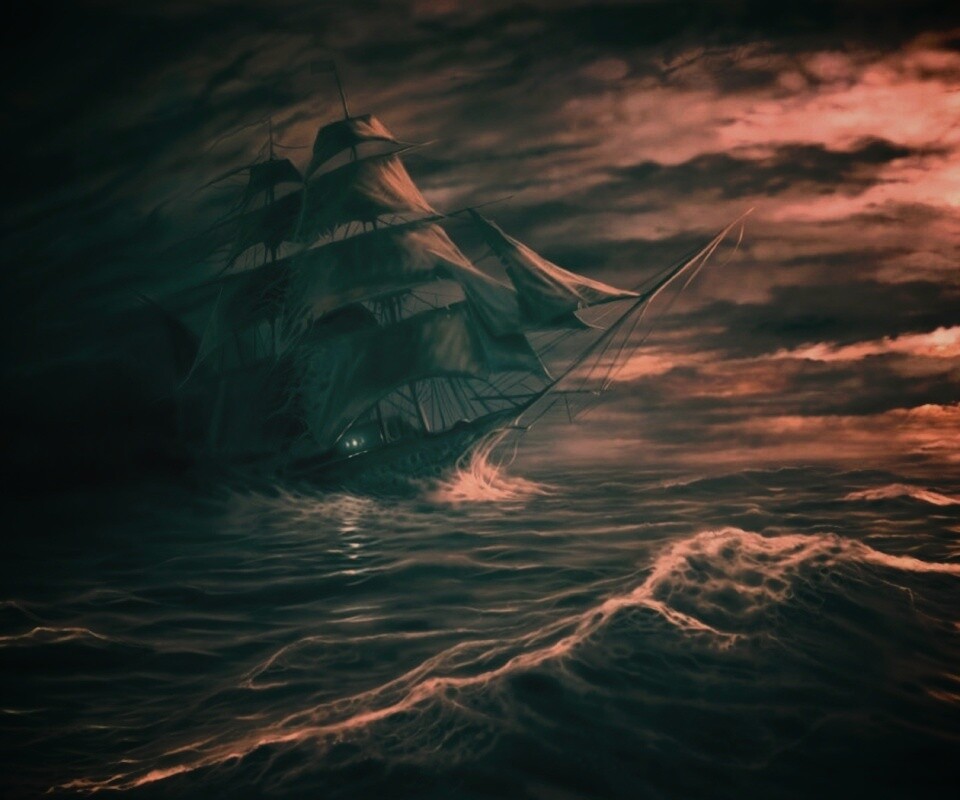 Корабль призрак поднимается со дна обои