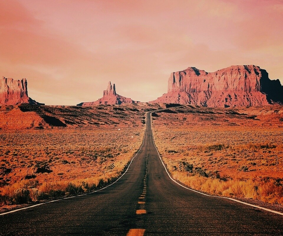 Дорога в пустыне обои