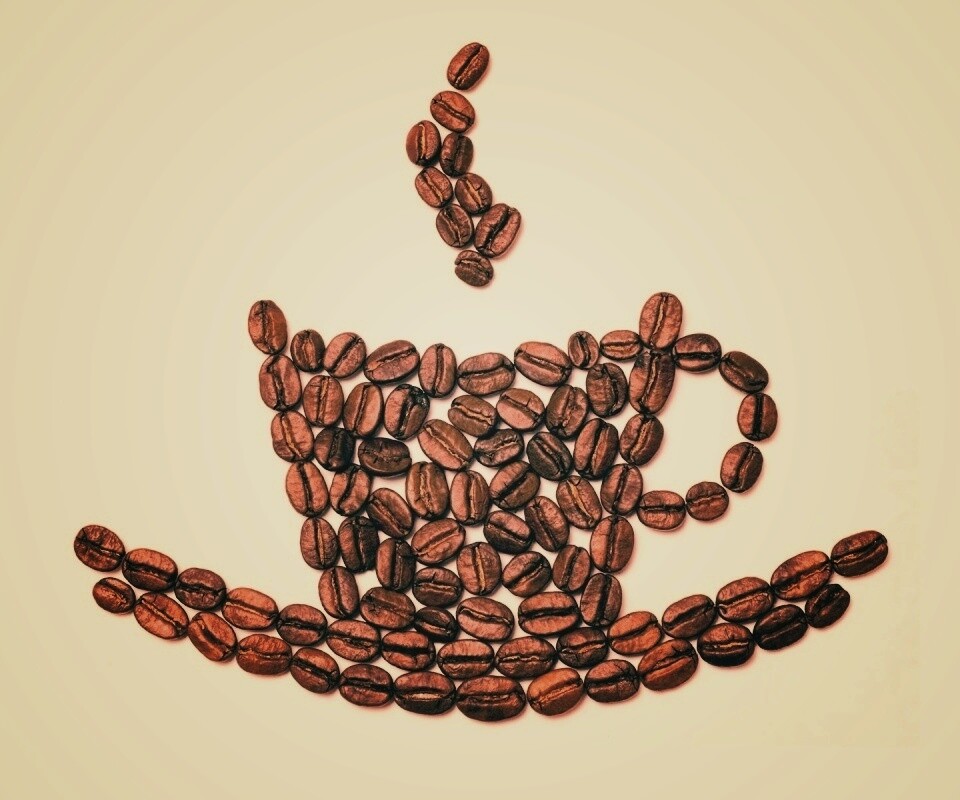 Картина из кофейных зёрен обои