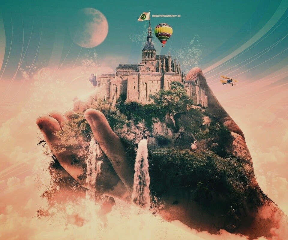 Замок в руке обои