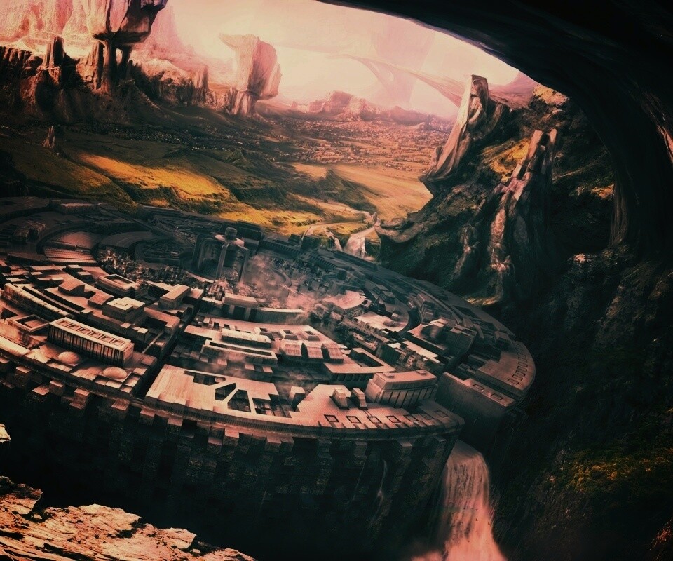 Город в скалах обои