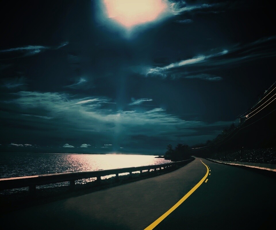 Ночная дорога обои