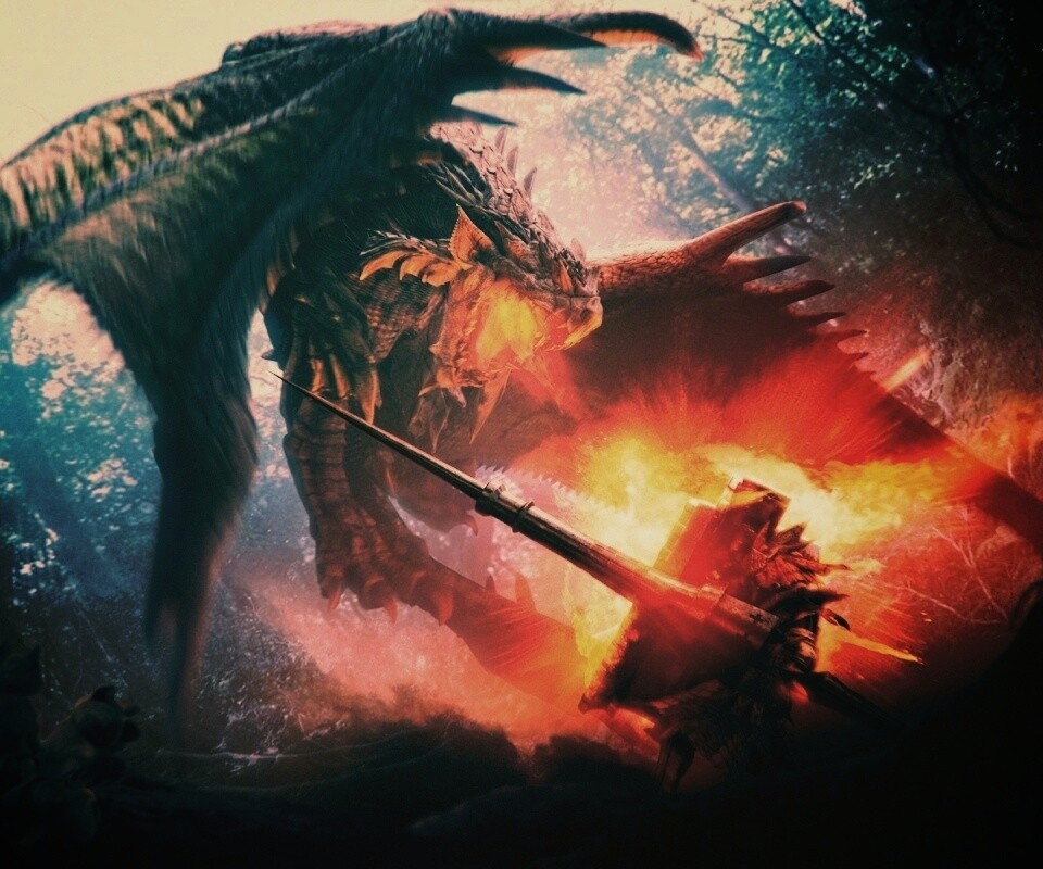 Атакующий дракон обои
