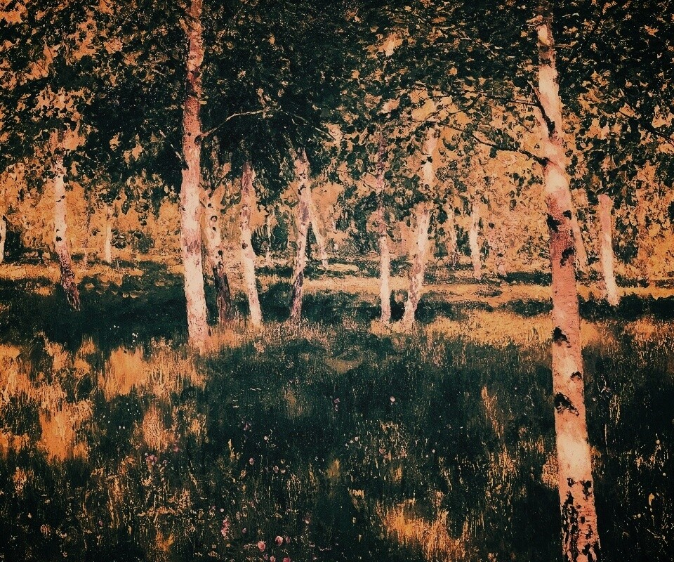 Левитан "Берёзовая роща" обои