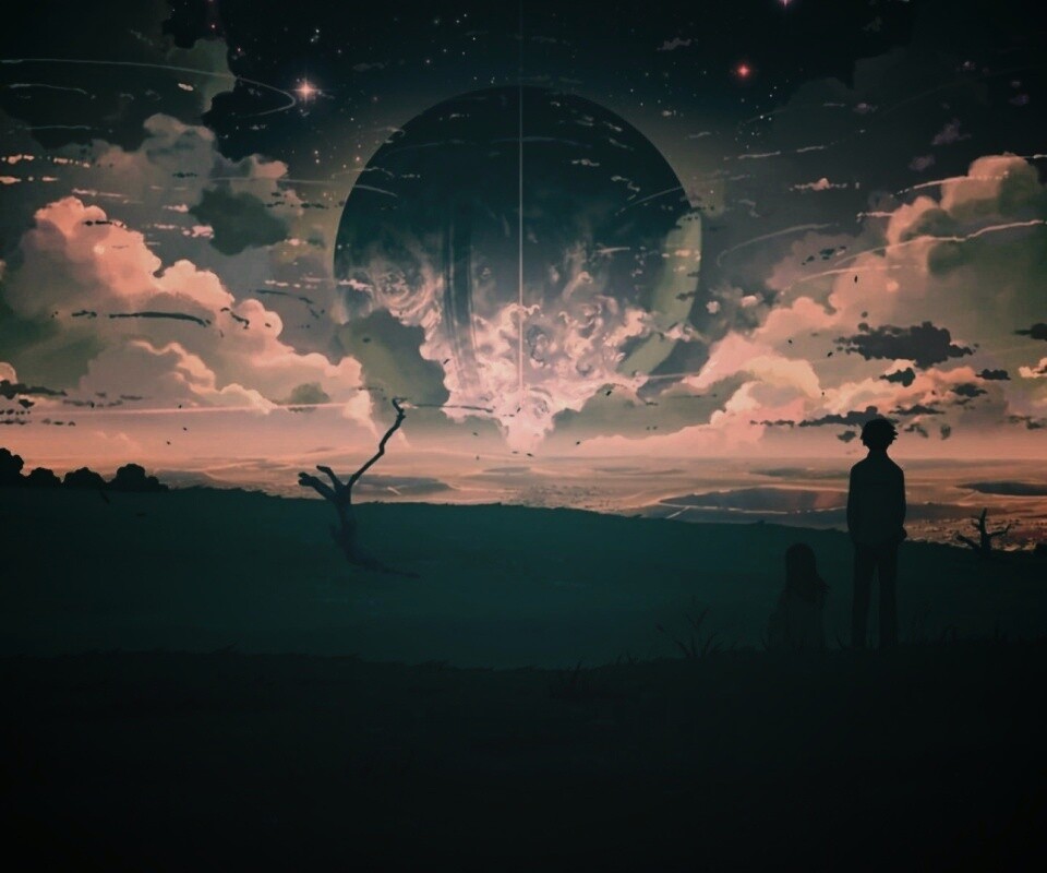 Кадр из творения Макото Синкая обои