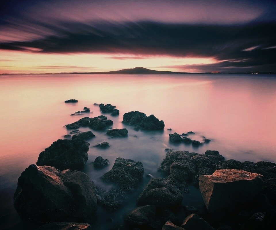 Озеро в тумане обои