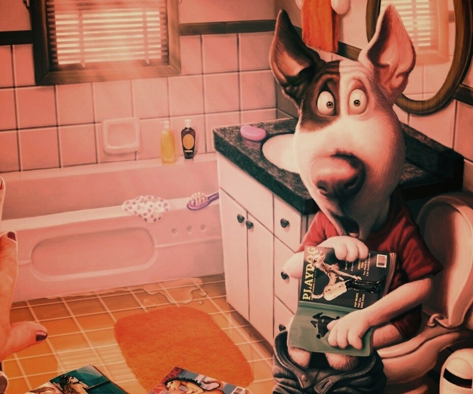 Мастурбирующий пес спалился обои