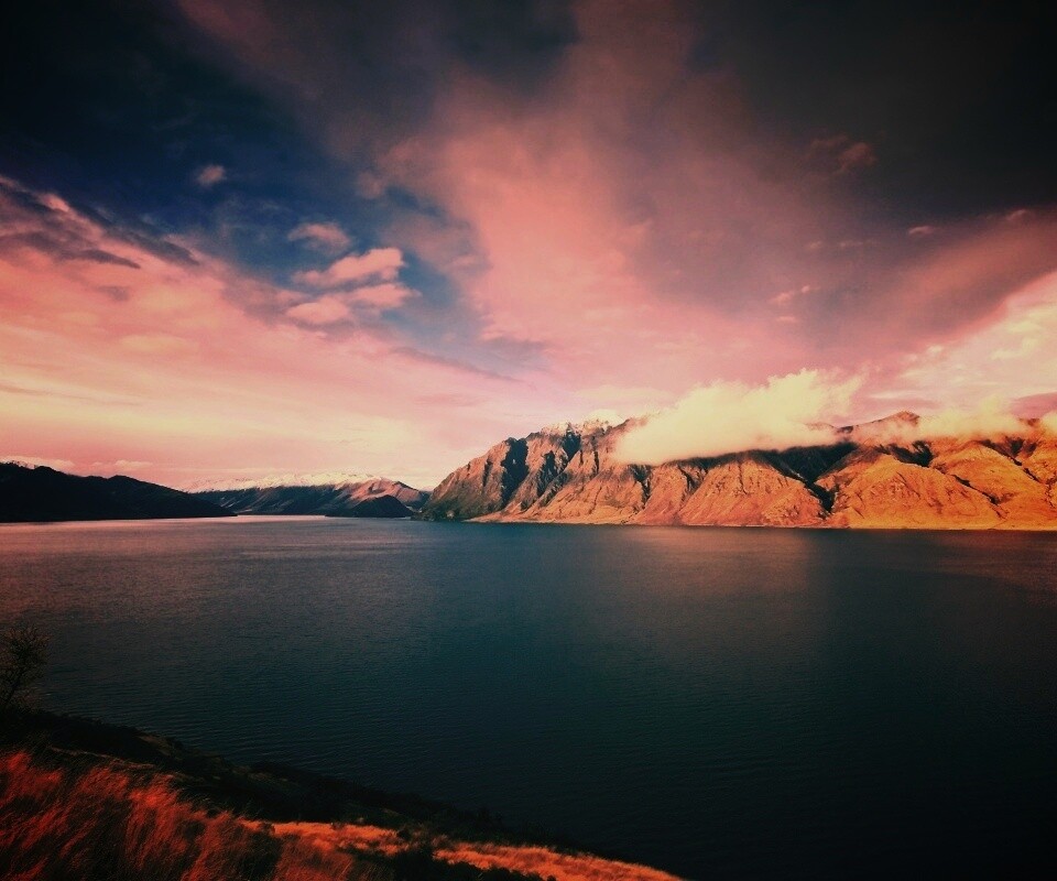 Живописная широкая река обои