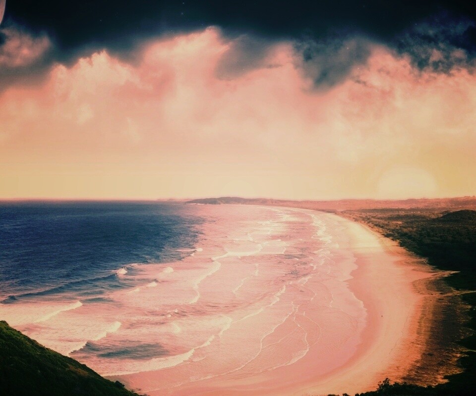 Берег до горизонта обои