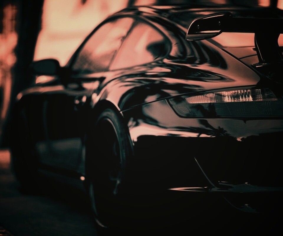 Черный порш обои