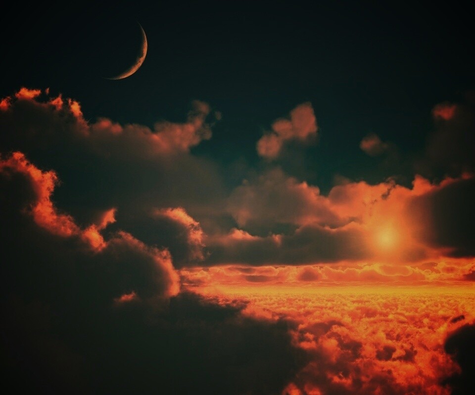 Над облаками обои