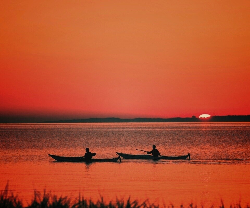 Рыбаки на лодках обои