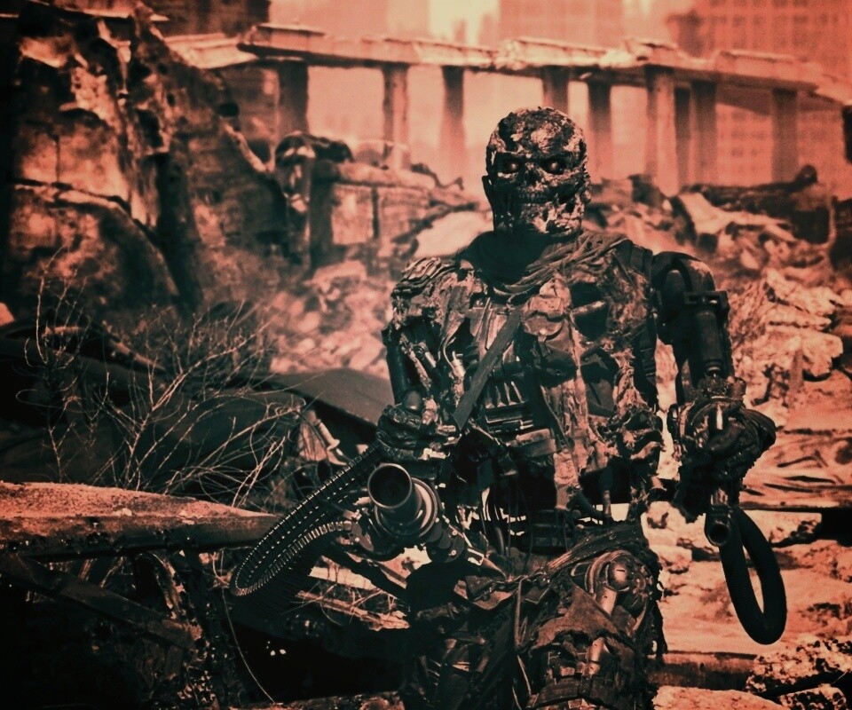 Терминатор на развалинах обои