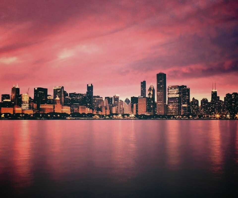 Чикаго с воды обои