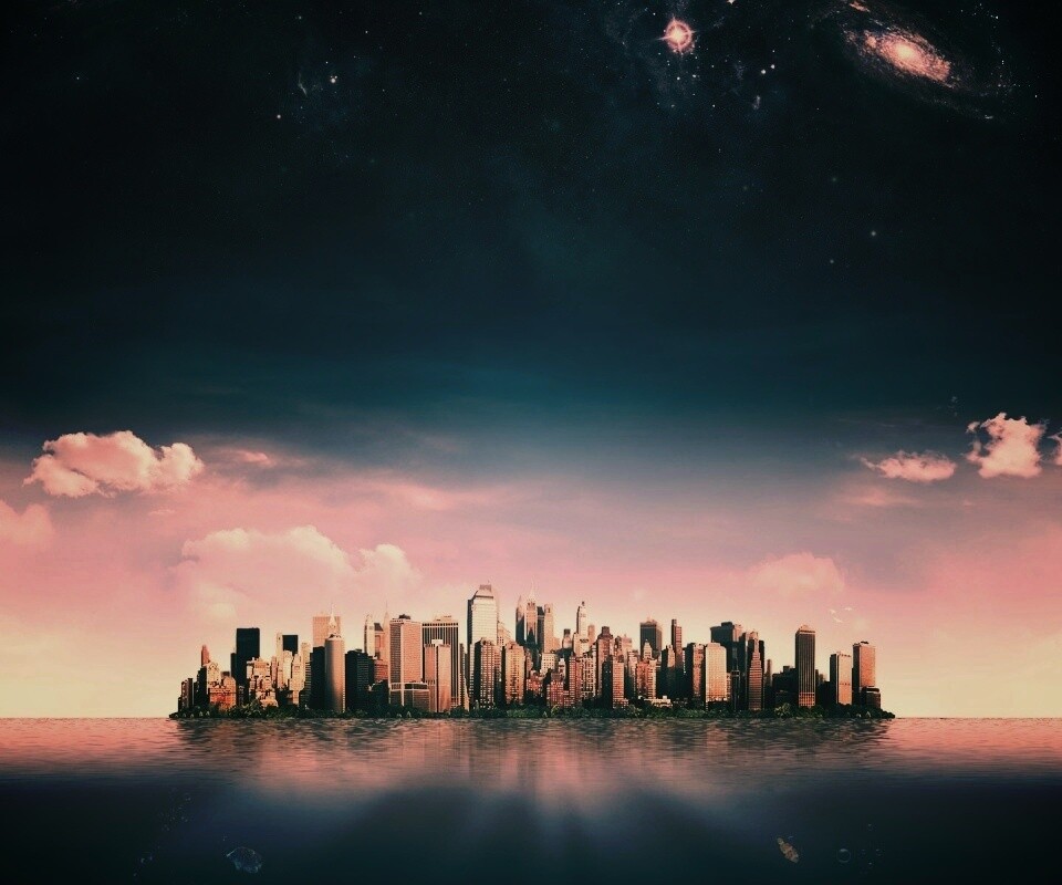 Город на острове обои