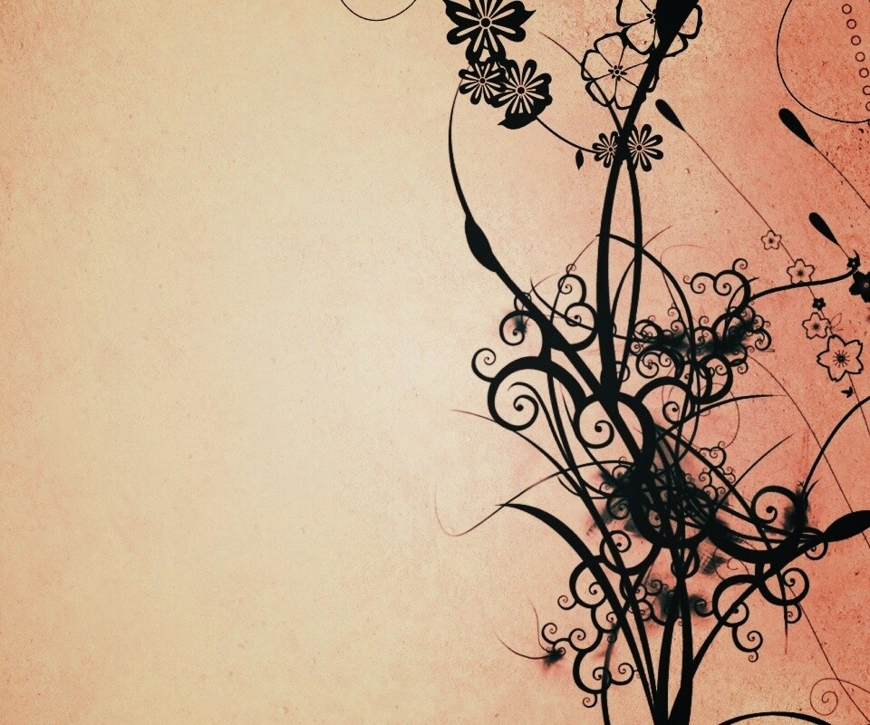 Фон с красивым черным узором обои