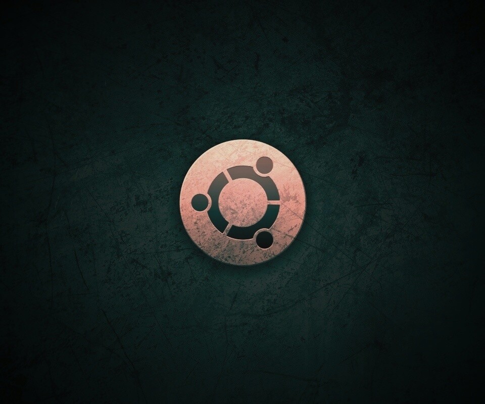 Логотип убунту из металла обои