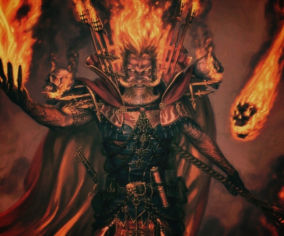 Огненный демон обои