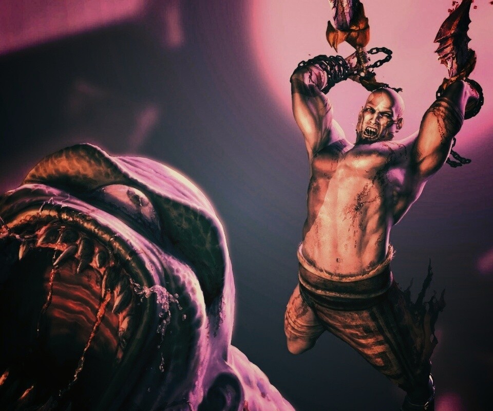 Кратос против монстра обои