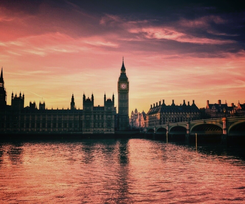 Биг-Бен на берегу Темзы обои