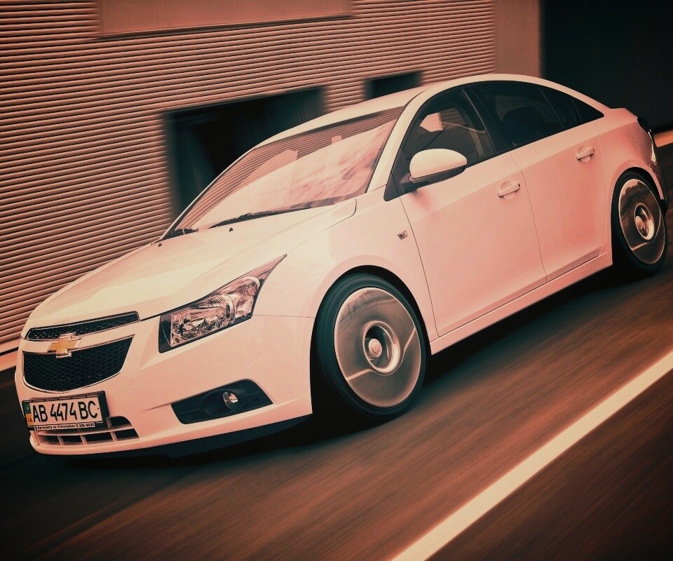 Chevrolet Круз белый седан обои