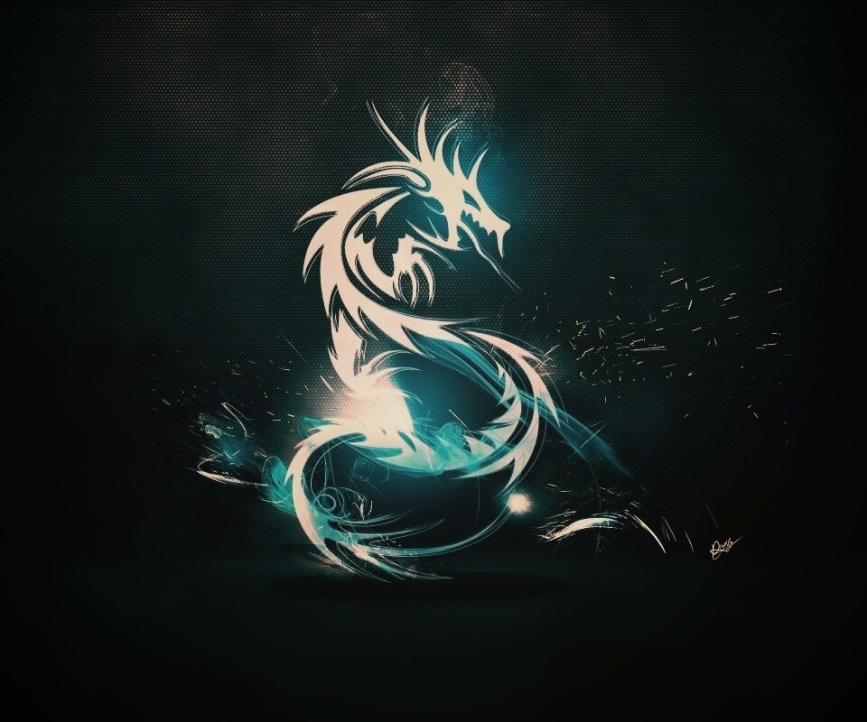 Световой дракон обои