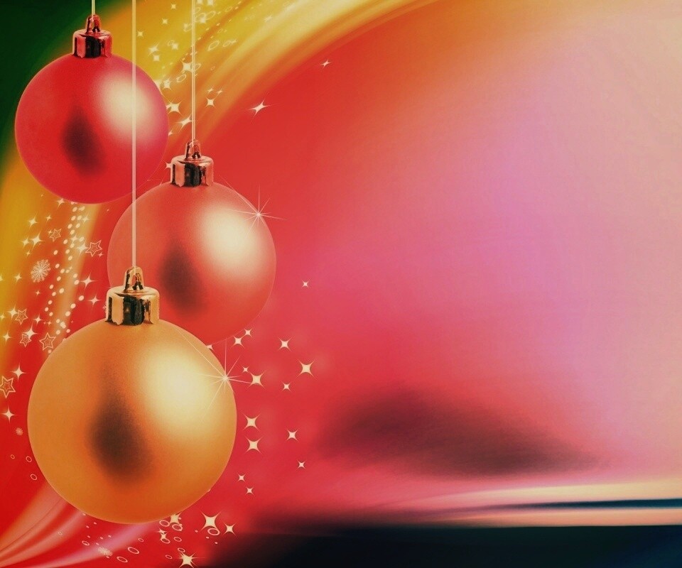 Яркие новогодние игрушки обои