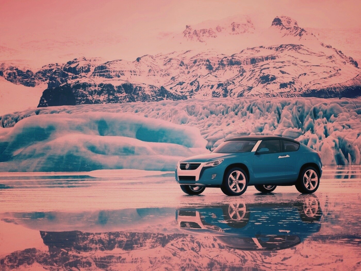 Внедорожник Фольксваген на льду обои