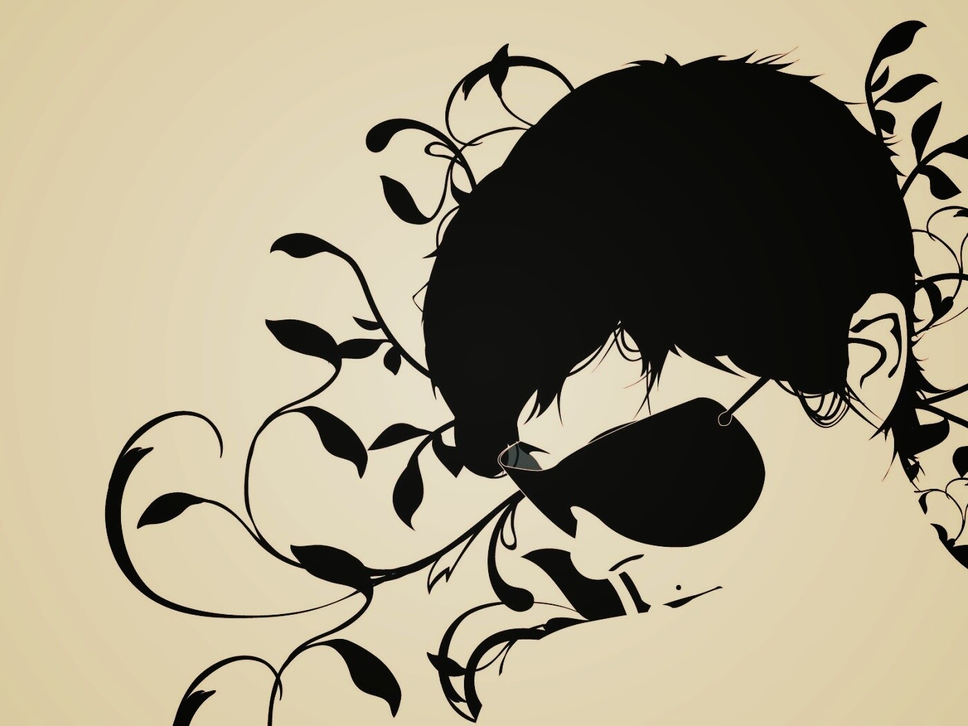 Парень на фоне узора обои