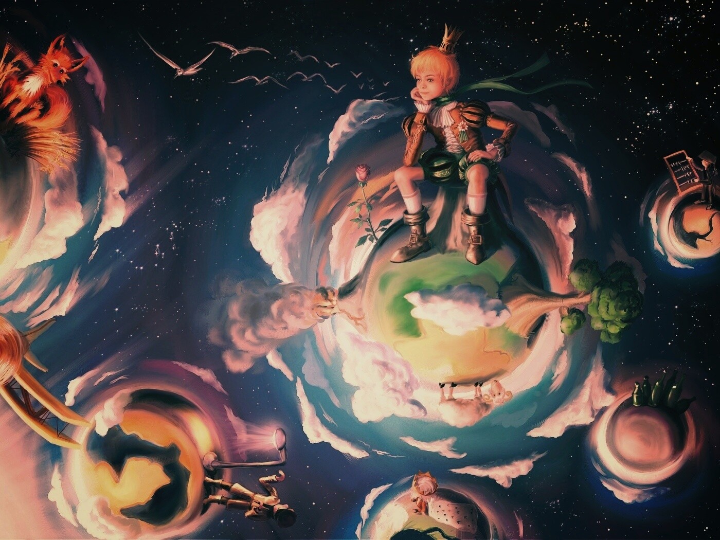 Арт на сказку Маленький Принц обои