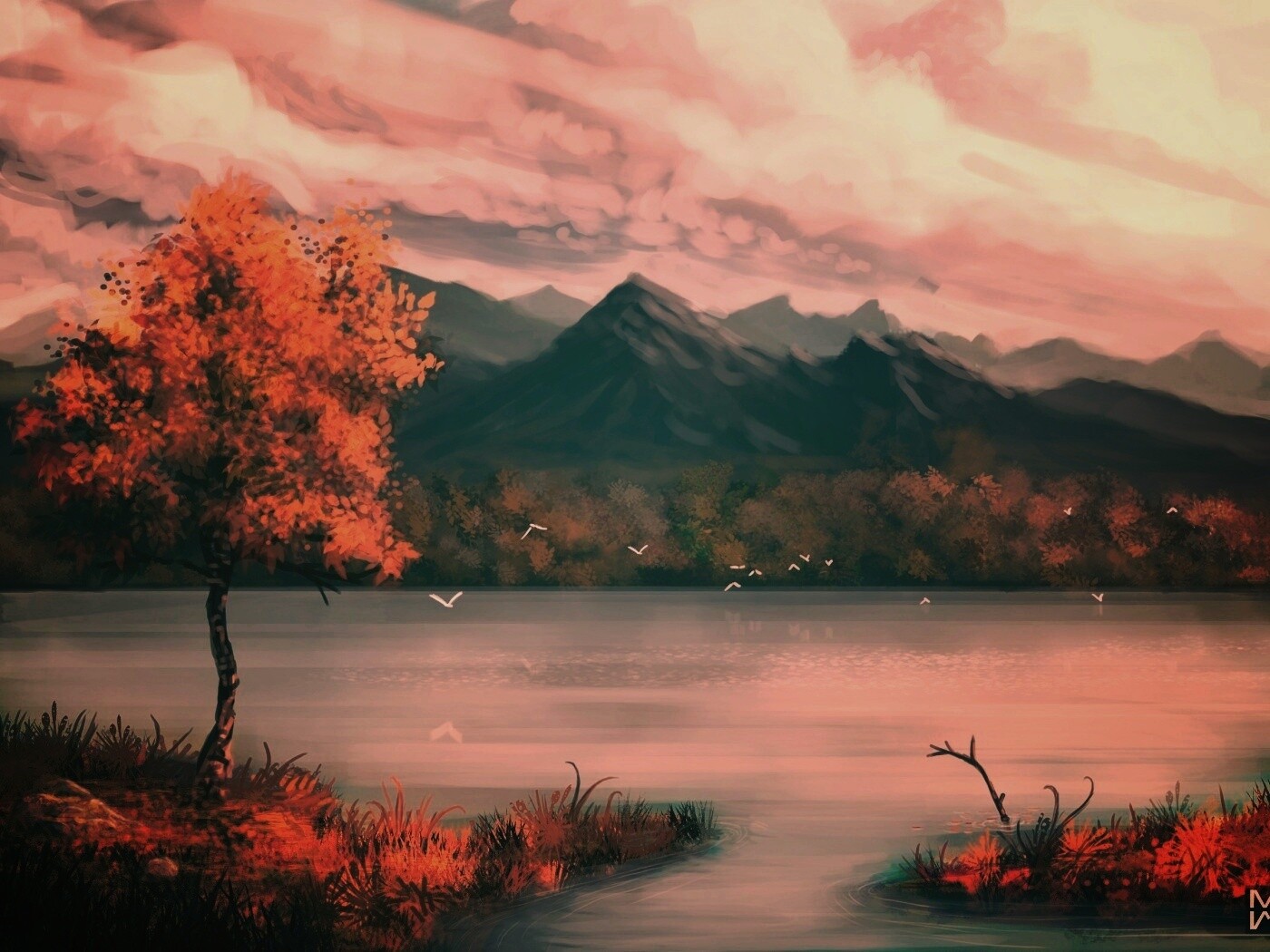 Осень в предгорье обои