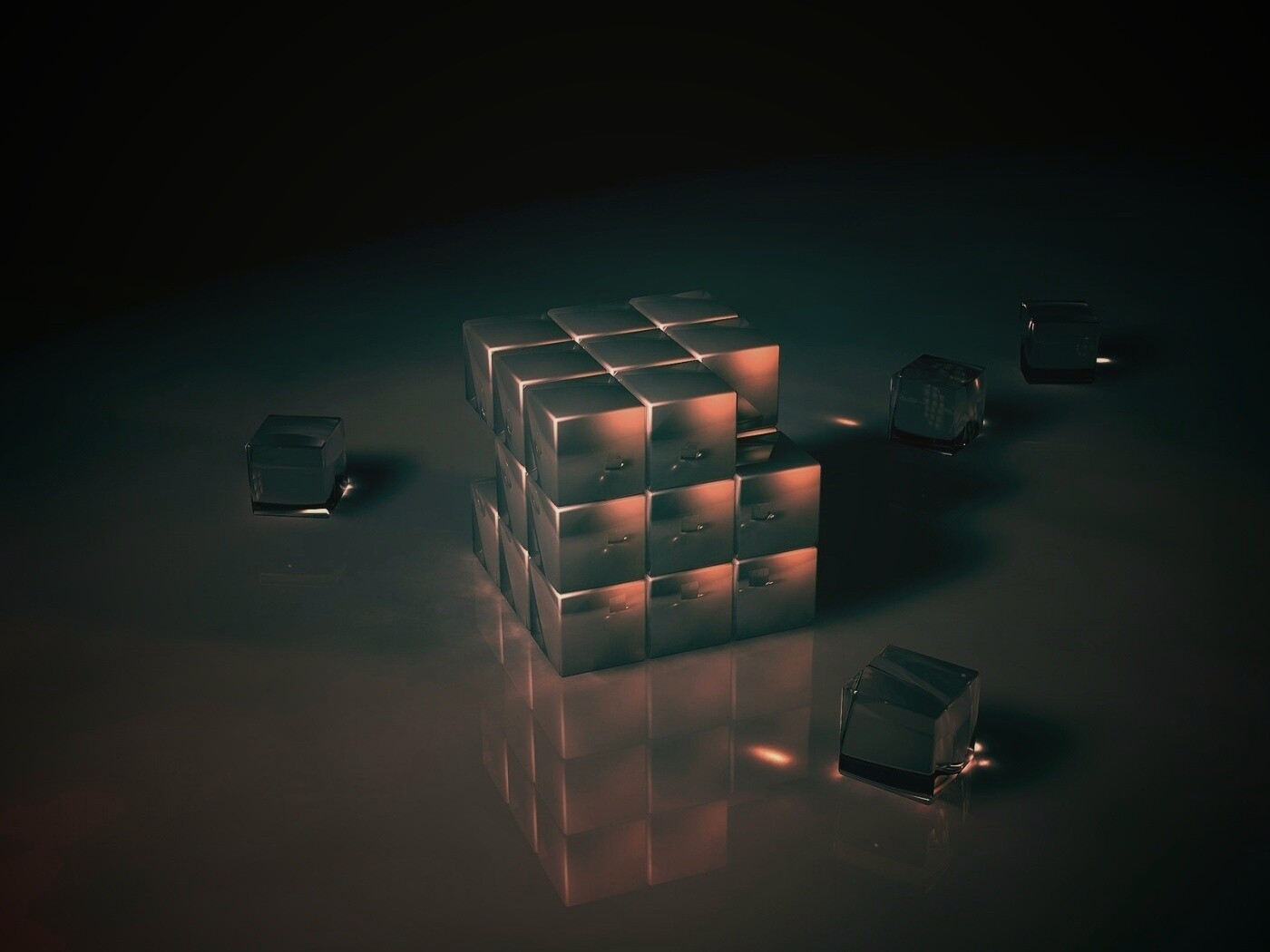 Стеклянный кубик рубика обои