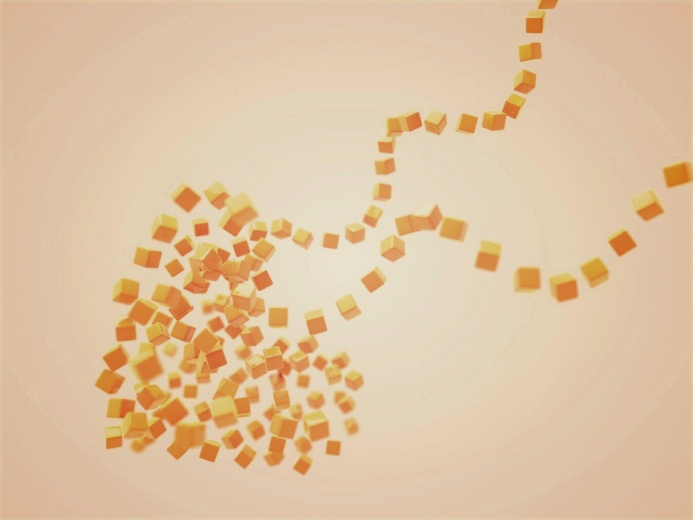 Сердце из кубиков обои