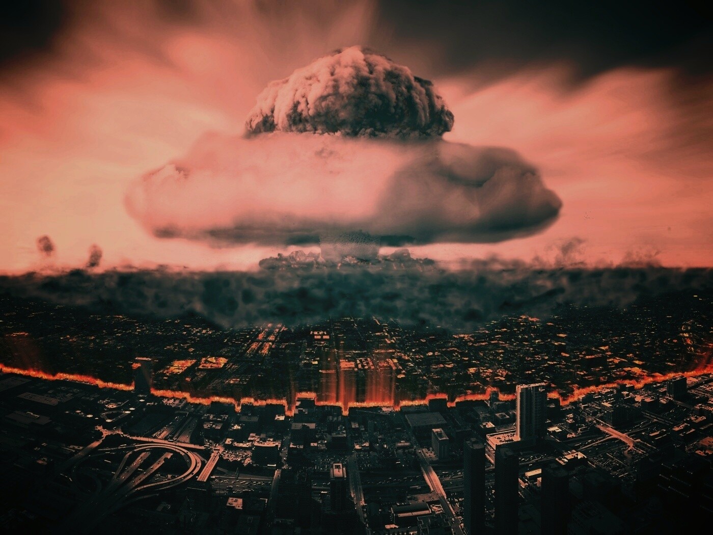 Ядерный взрыв в городе обои