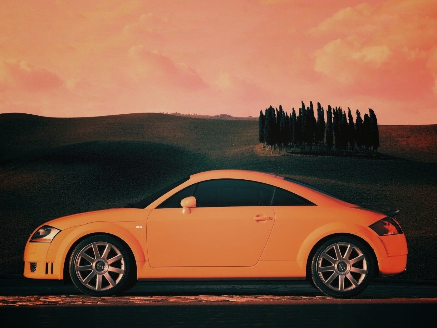 Оранжевый Ауди ТТ обои