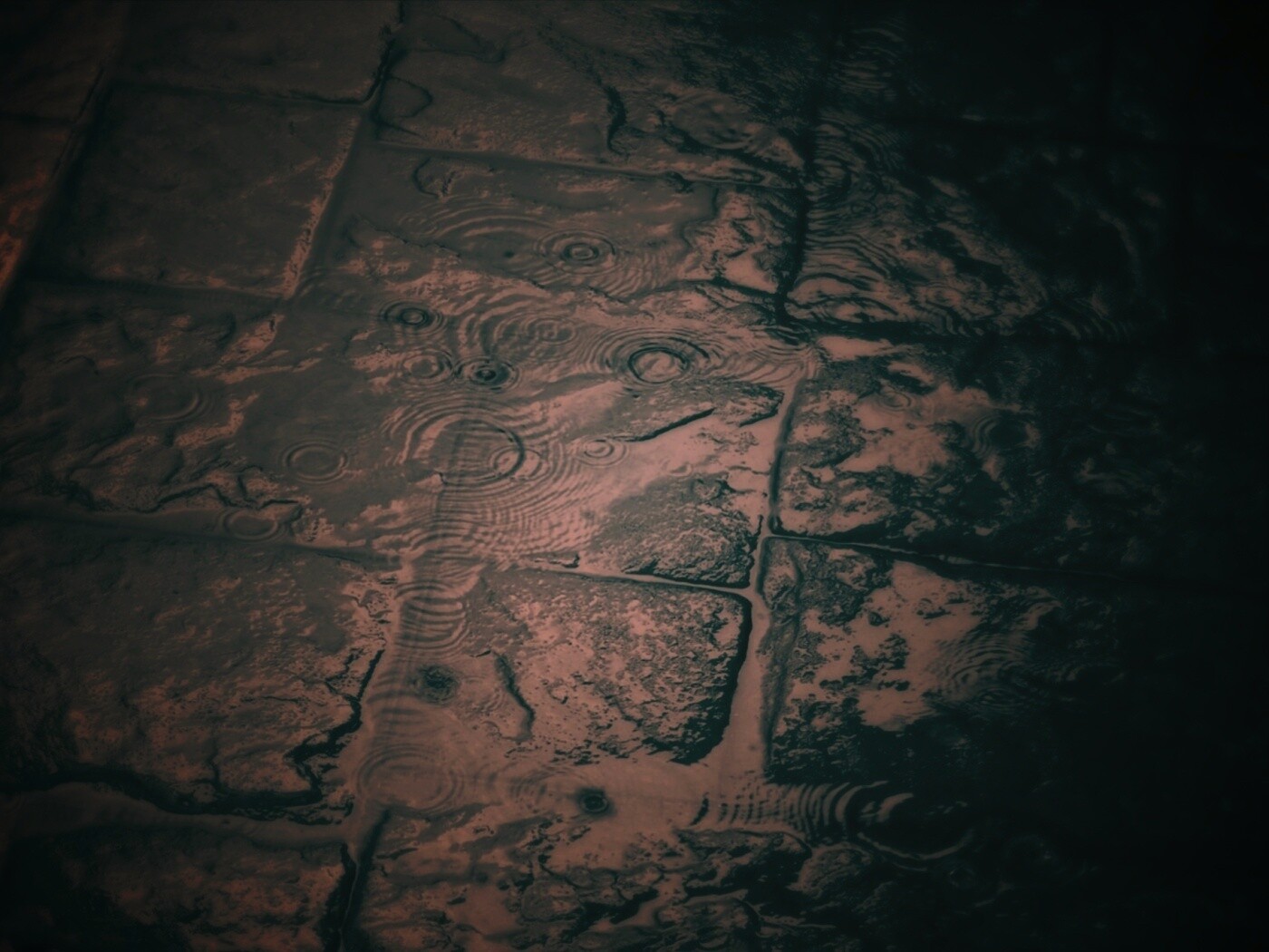 Дождь на мостовой обои