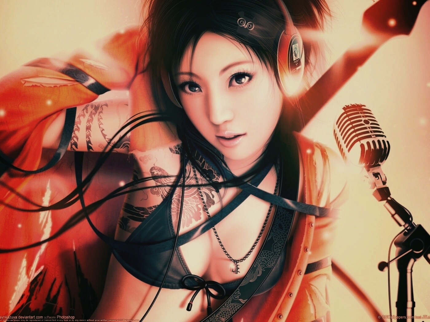 Поющая японка обои