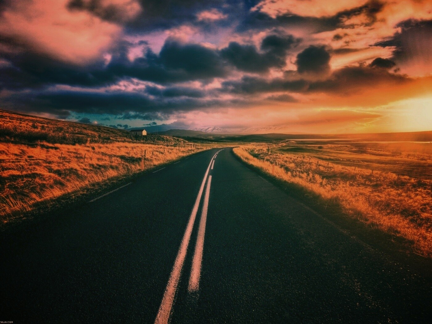 Пустая дорога обои