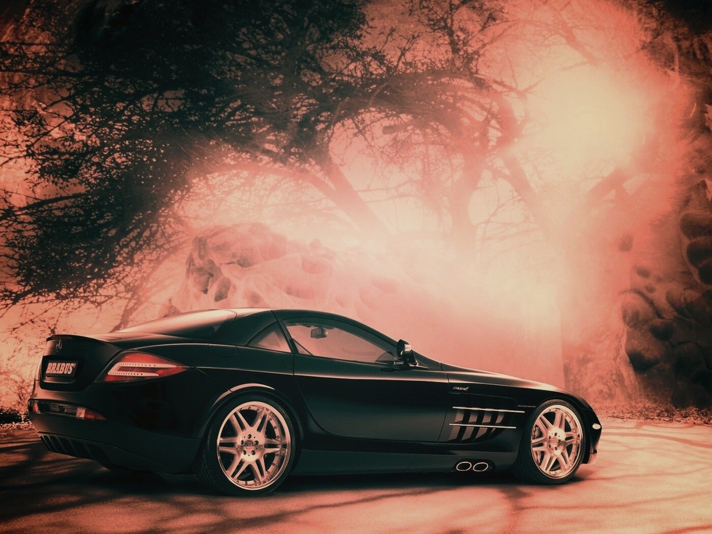 Черный спорткар Мерседес обои